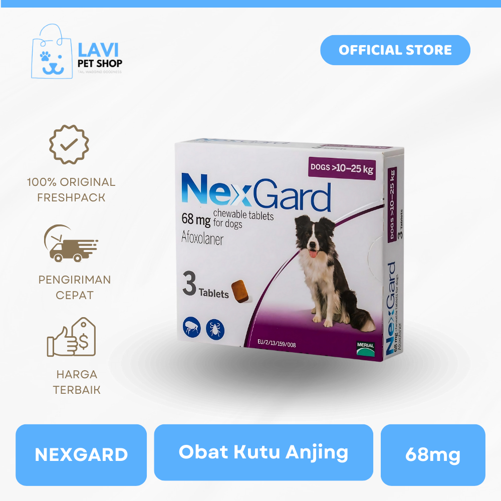 Jual Nexgard Chewable Tablets 65mg for Dogs 1 Tablet | Shopee Indonesia