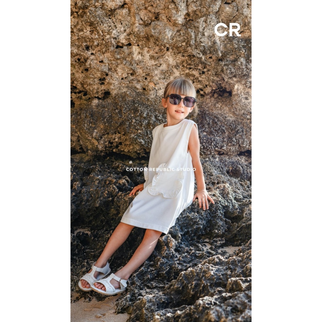 Jual KELLY Pocket ruffles Girl Dress AEROTECH Cotton Republic Dress ...