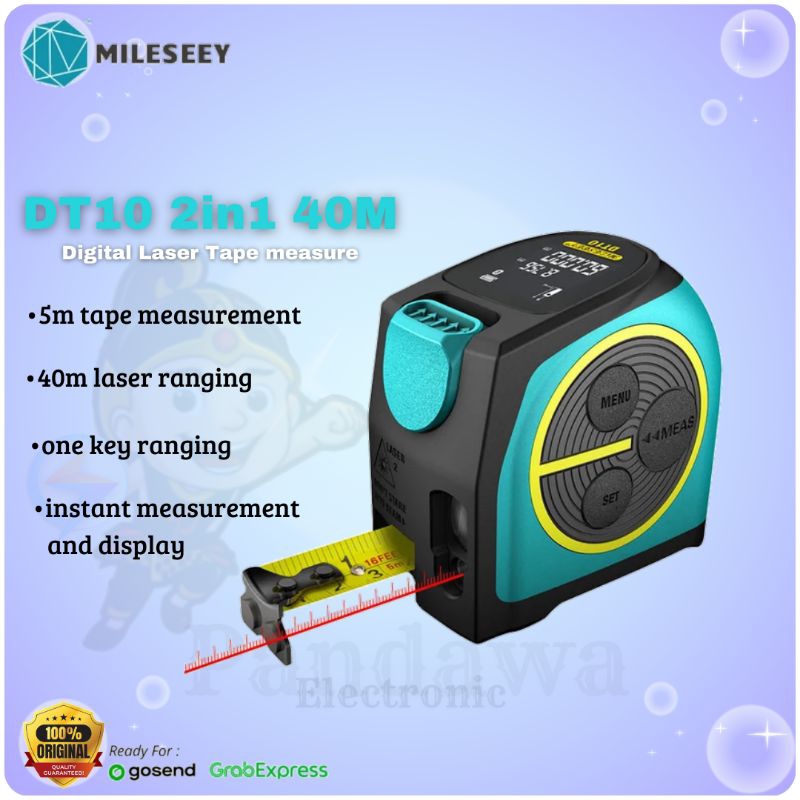 Jual Mileseey DT10 Laser Tape Measure Digital Laser Rangefinder 40M ...