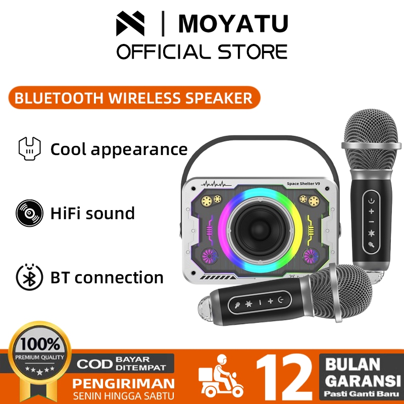 Jual MOYATU Speaker bluetooth karaoke 2Mic 1 Set Speaker Microphone ...