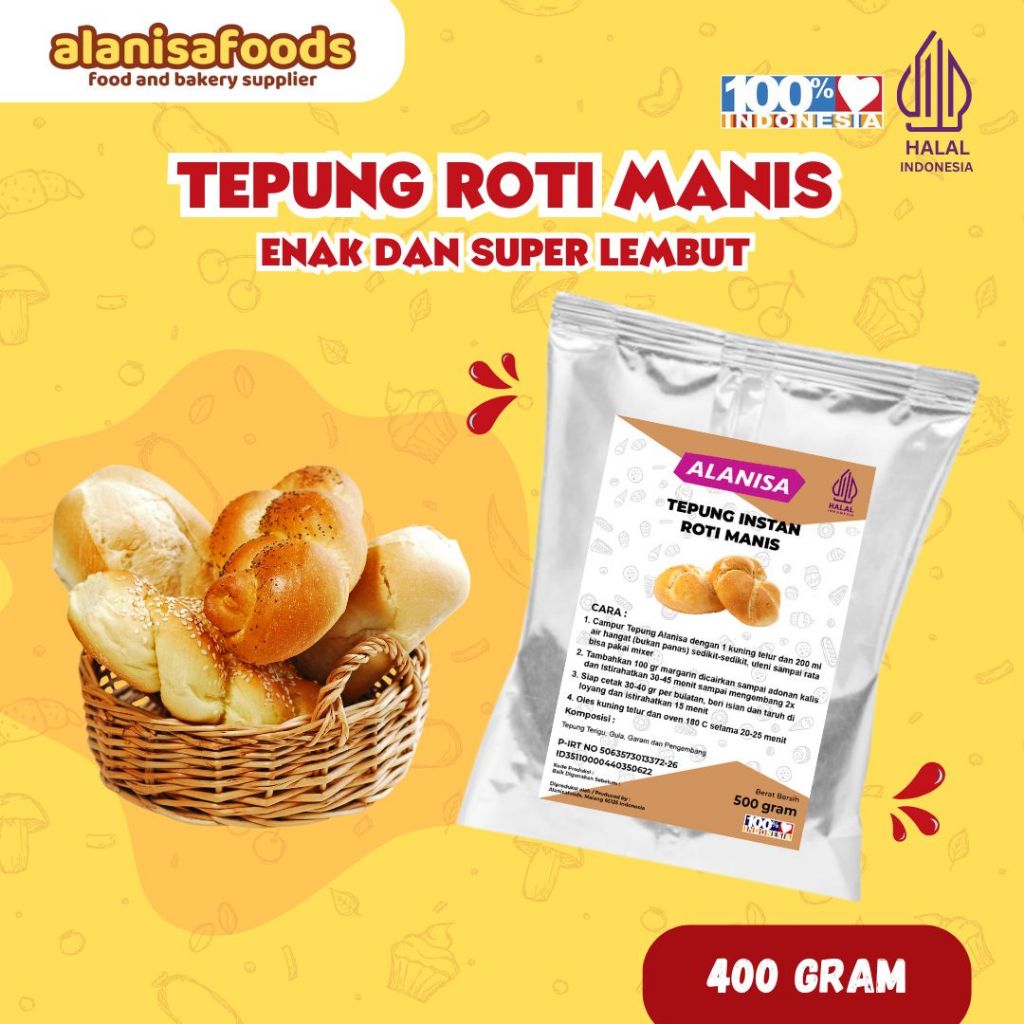 Jual TEPUNG PREMIX ROTI MANIS EMPUK 500GR | Shopee Indonesia