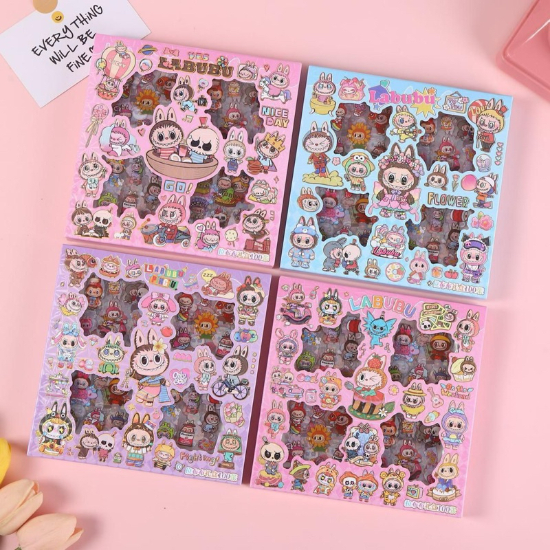 Jual STICKER LABUBU isi 100 Pcs/box Sticker Karakter Waterproof Anti ...