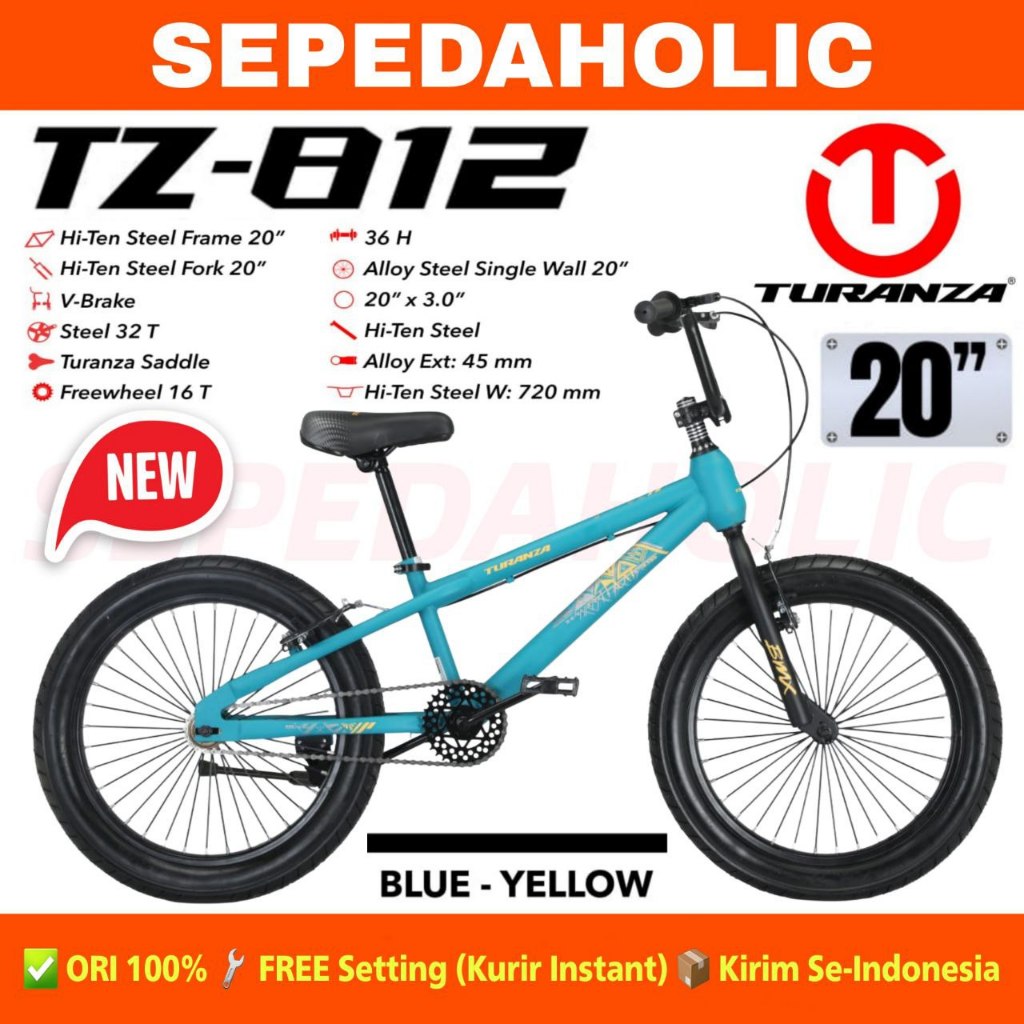 Jual Sepeda Anak Laki BMX TURANZA TZ 812 Ukuran 20 Inch Ban Jumbo 3.0 ...