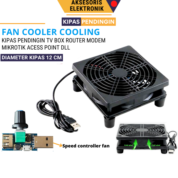 Jual Kipas Pendingin Router Modem Wifi STB USB Fan Cooler 12 cm 5v ...