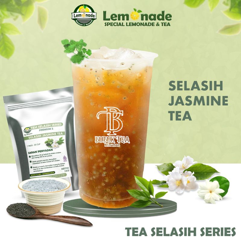 Jual LEMONADEOFFICIAL - Bubuk Minuman 1Kg Jasmine Tea + Topping Selasih ...