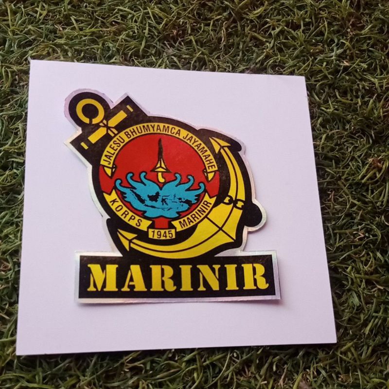 Jual stiker MARINIR jangkar /stiker hologram glossy/stiker unik ...