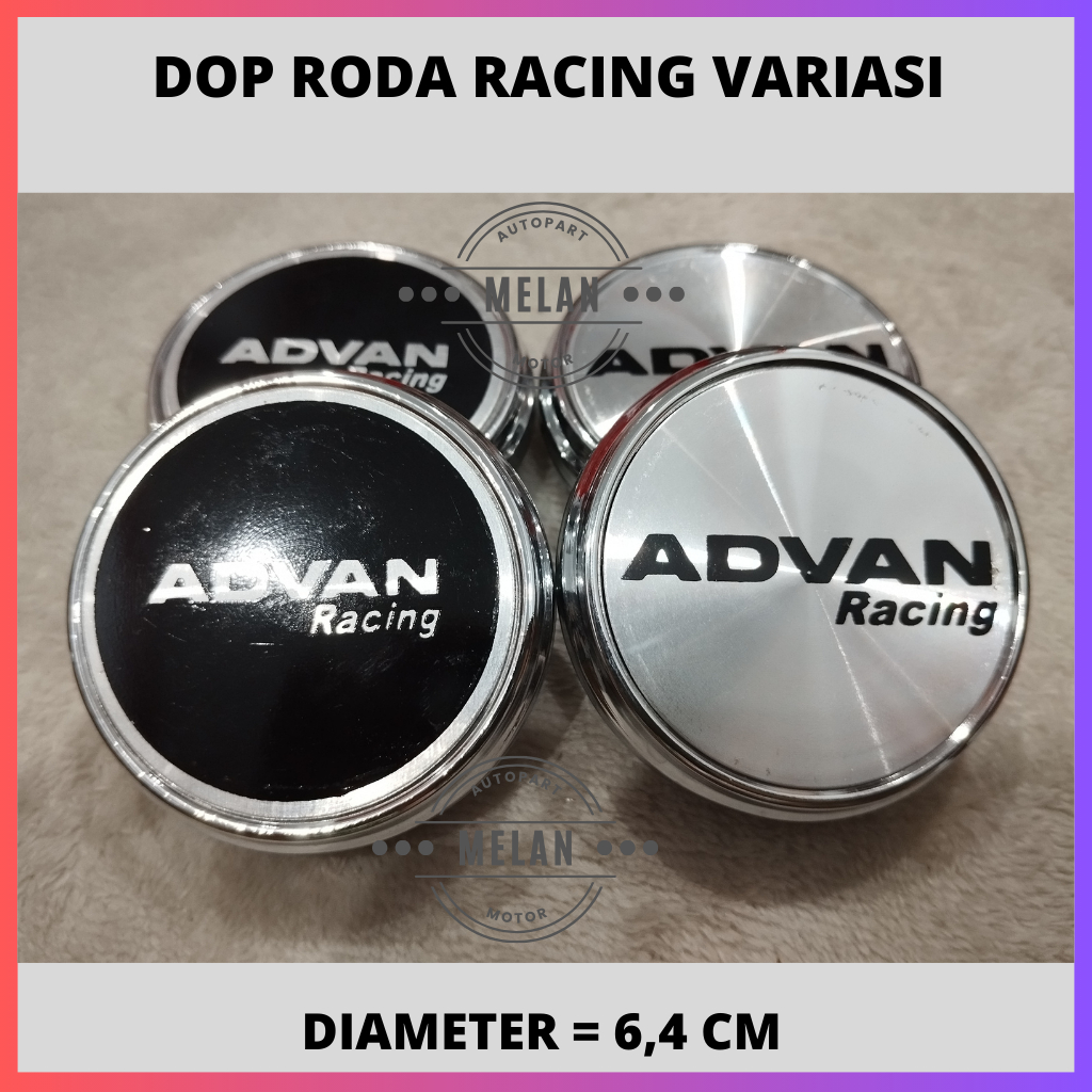 Jual dop roda tutup velg racing variasi ADVAN RACING diameter 6.4 cm ...