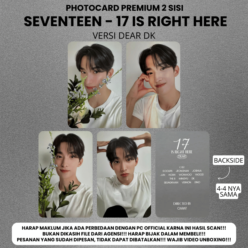 Seventeen Jun Carat Right Here Complete Photocard Set Kpop