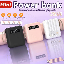 Mini size Powerbank 20000 mAh with 4 usb fast charging Lightweight LED Senter Display power bank External PowerBank Portable Mobile Phone Chargber for IOS/Android