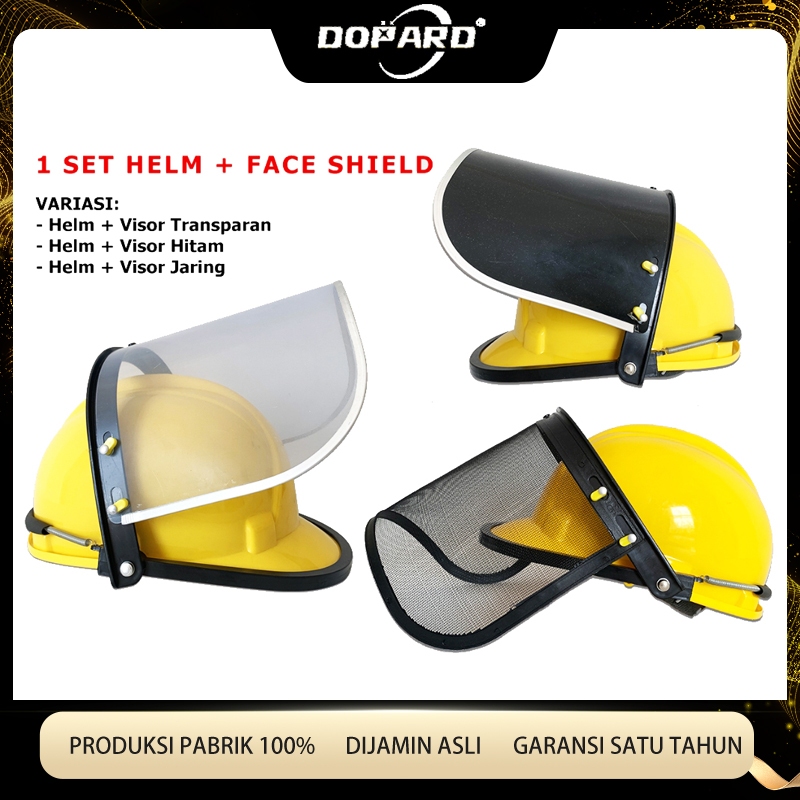 Jual 1 Set Safety Helmet + Face Shield Visor + Bracket Alat Pelindung ...