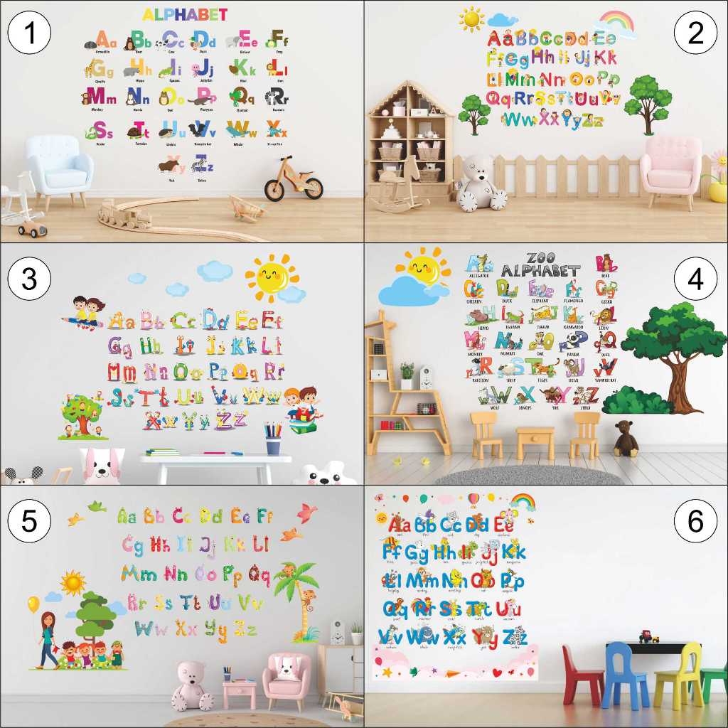 Jual Wall Sticker Motif Alfabet Keren Stiker Dinding Wallsticker Ready ...
