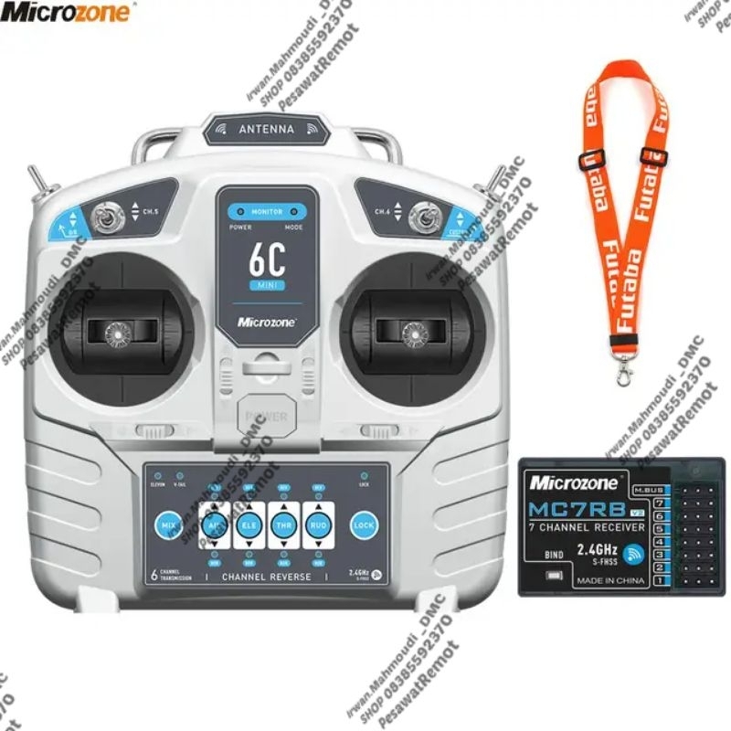 Jual Remote MicroZone MC6C Mini V2 2.4G 6CH Controller Transmitter with ...