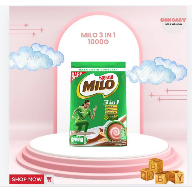 Jual Milo 3 in 1 1kg|Milo bubuk 1kg | Shopee Indonesia