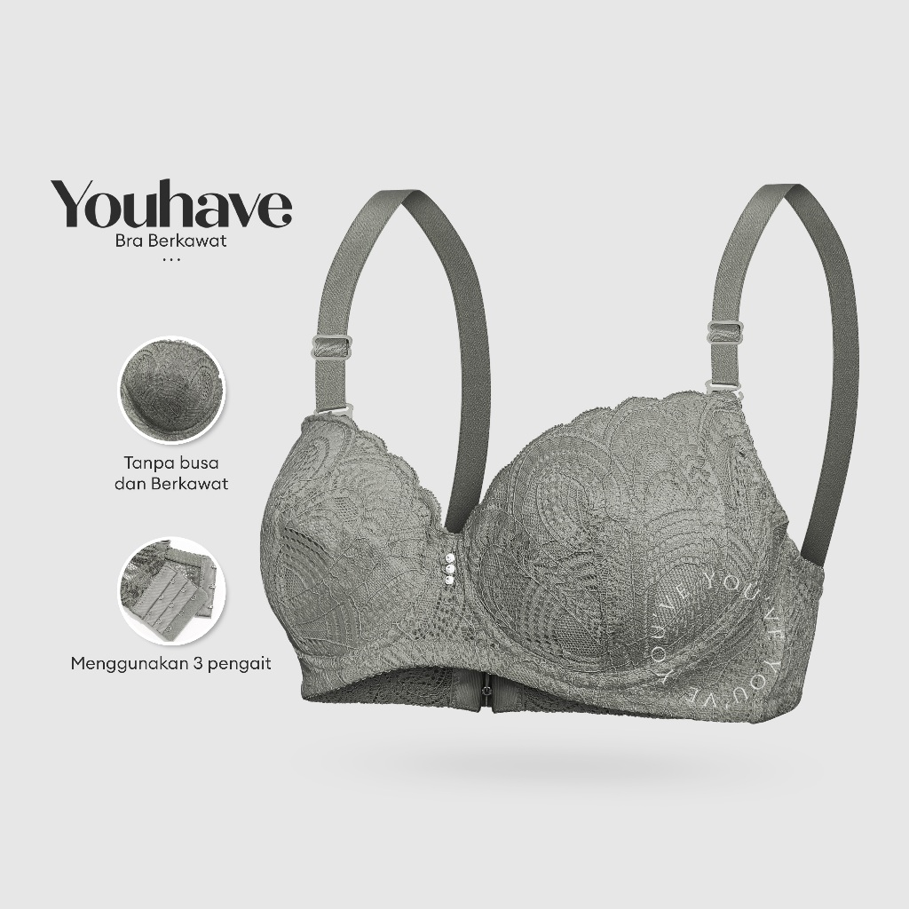 Jual YouHave ( You’ve ) BH Bra Wanita BH Tanpa Busa Bra Kawat Brokat ...