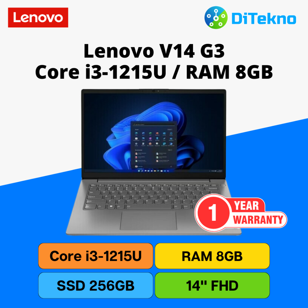 Jual Lenovo V14 G3 Core i3-1215U RAM 8GB SSD 256GB 14" FHD WIN 11 ...