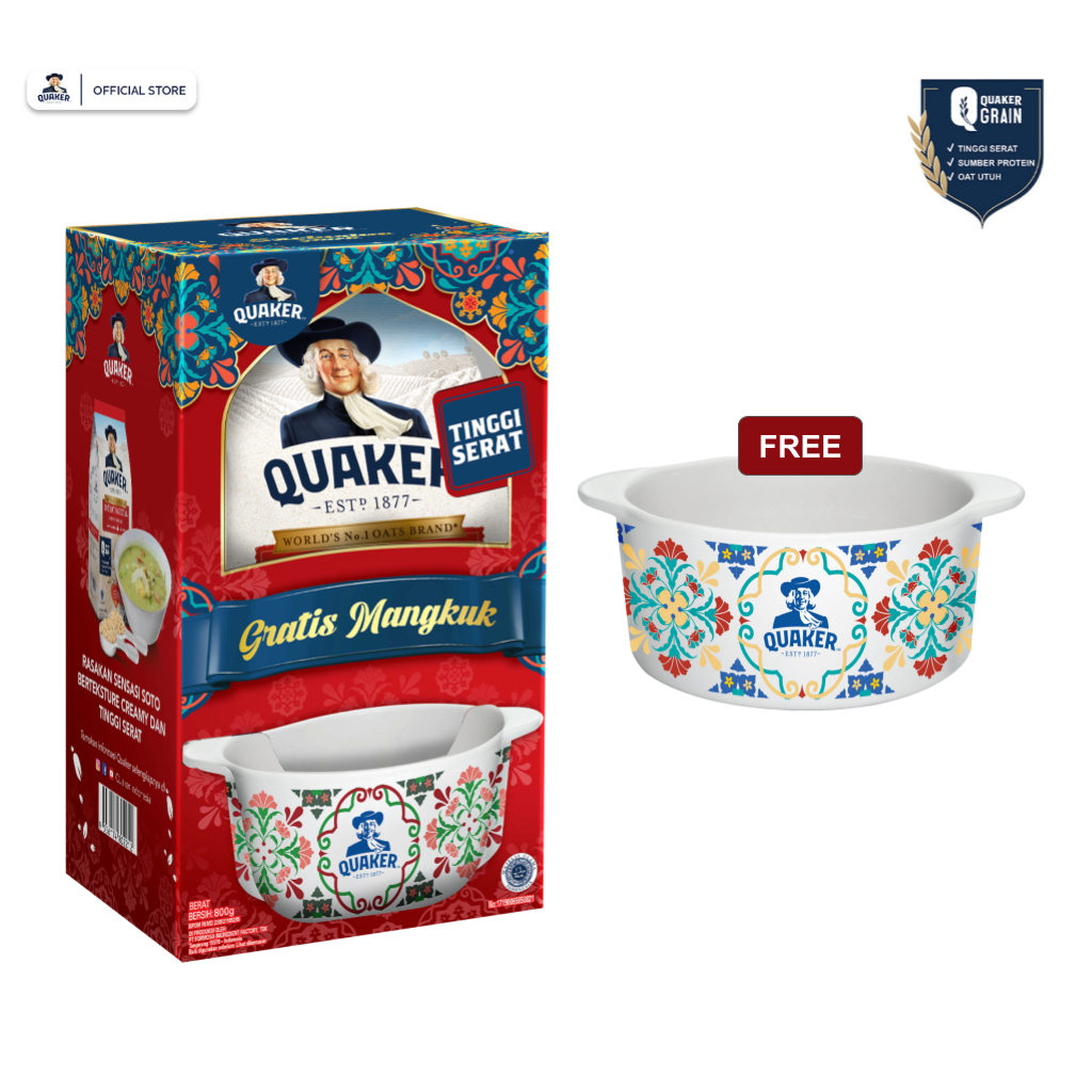Jual Quaker Instan 800 gr Promo Free Bowl | Shopee Indonesia