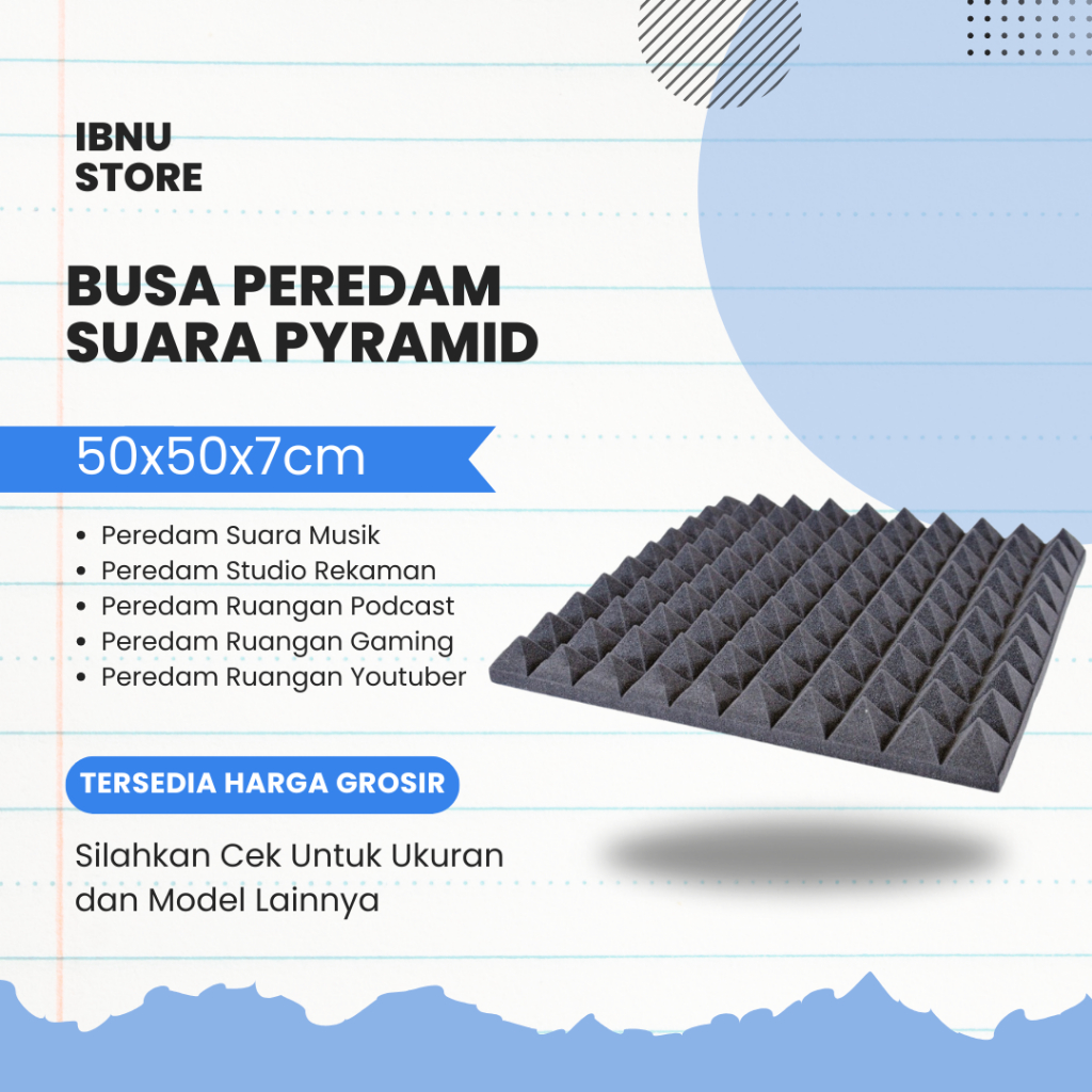 Jual Busa Pyramid Peredam Suara Ruangan Acoustic- 50 x 50 x 7 CM ...