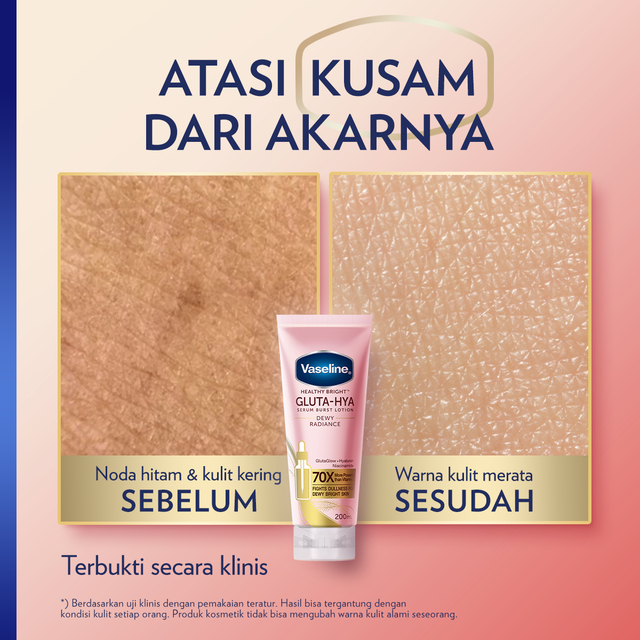 Vaseline Healthy Bright Gluta Hya Serum Lotion Dewy Radiance 330ml Twinpack - foto 5