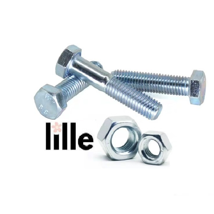 Jual Mur Baut Putih M X Mm Hex Bolt Nut Galvanis M X Cm