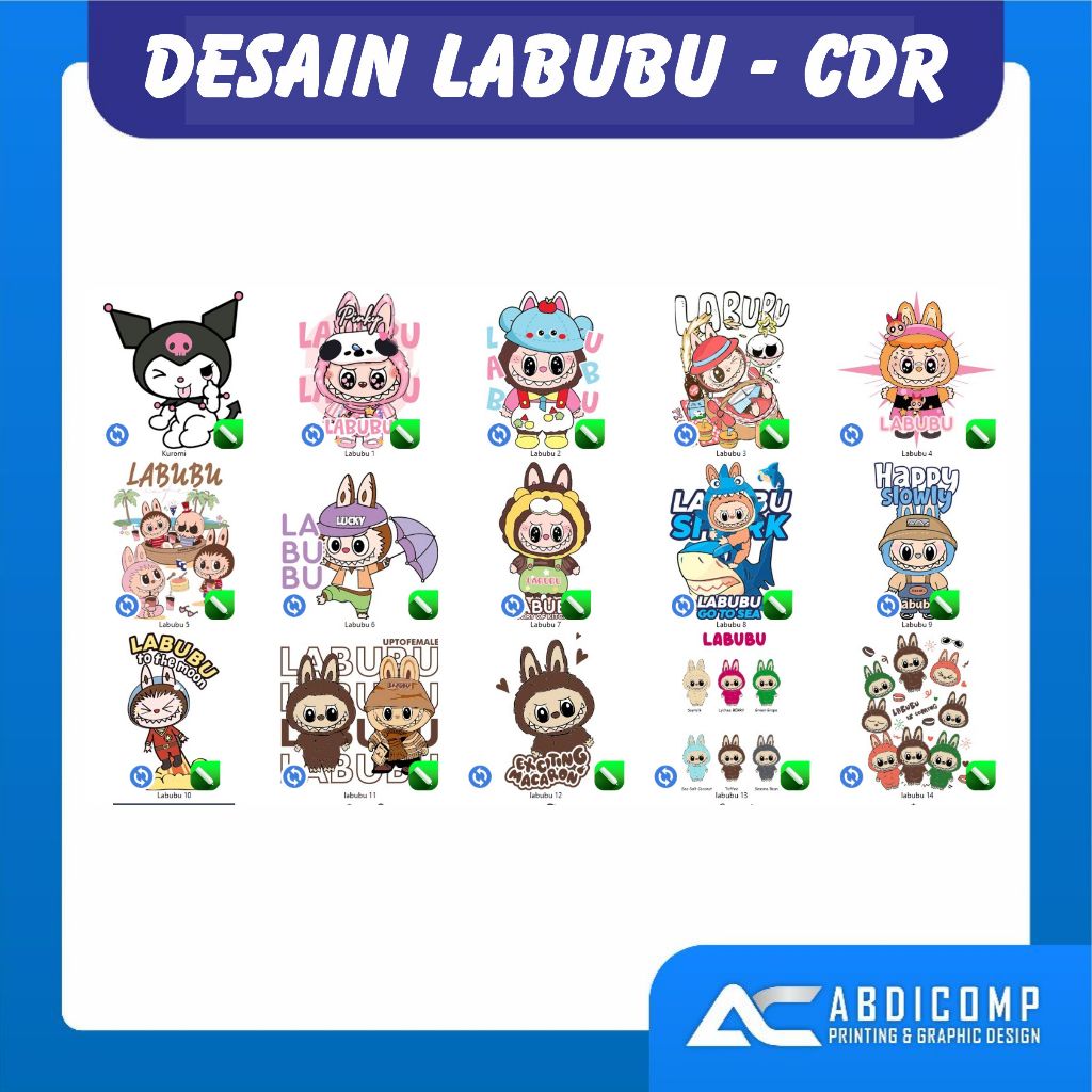 Jual File Desain Cdr Labubu Coreldraw File Setting Murah Editing Bisa ...