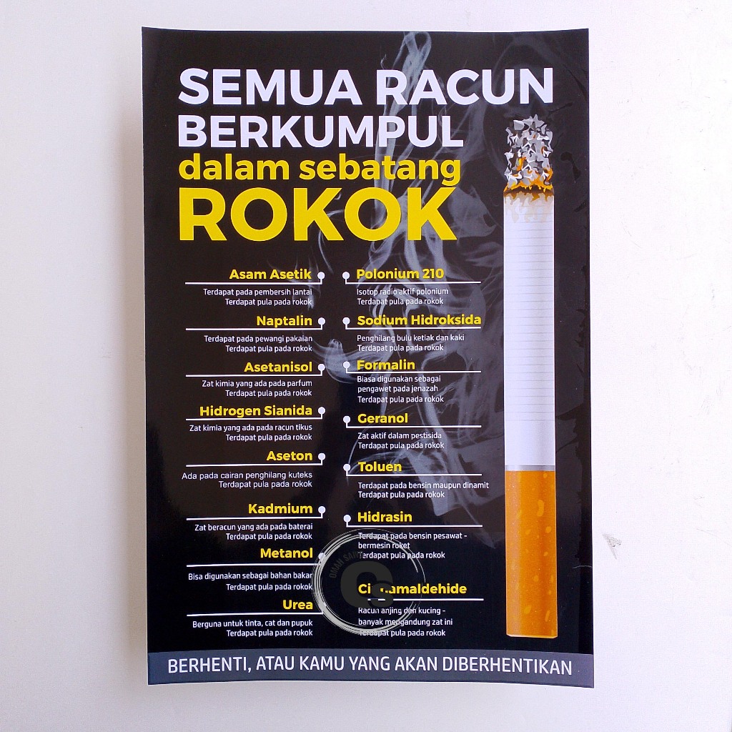 Jual Poster Racun Yang Ada Pada Sebatang Rokok - Kandungan Rokok ...