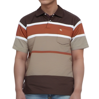 Walrus Kaos Polo Salur Stripe Mode Pria main image 1
