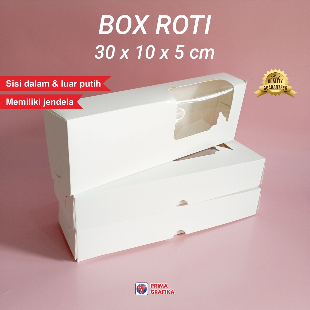 Jual Box Roti Jendela 30 x 10 x 5 Putih Polos Kemasan Roti / Kardus ...