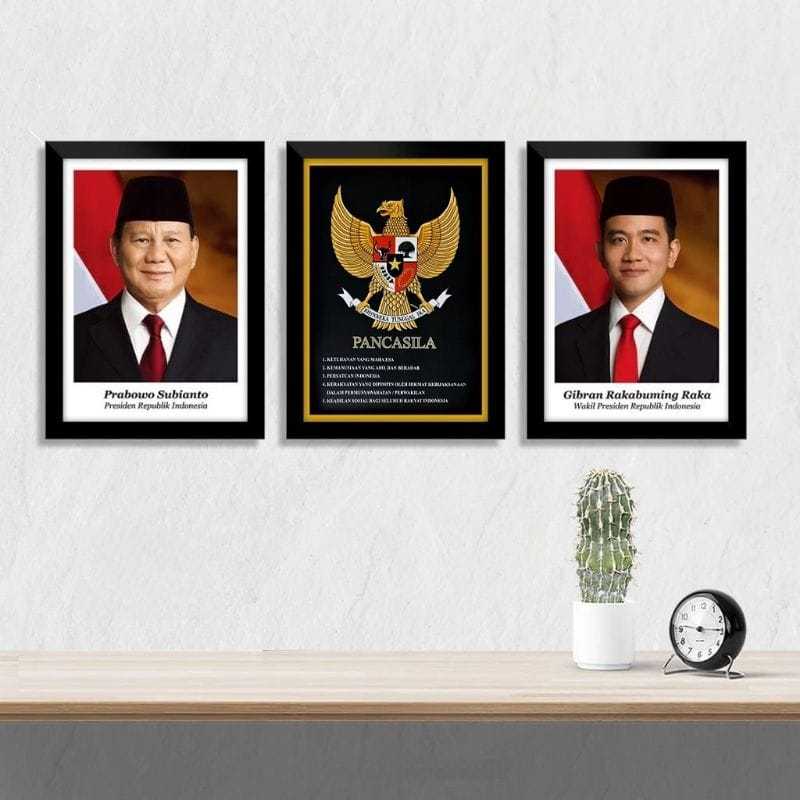 Jual Set Pigura Gambar Foto Poster Cetak Presiden Dan Wakil Presiden
