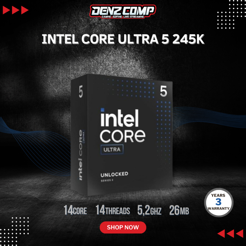 Jual Intel Core Ultra 5 245K 5,2GHz 14-Core 26MB Cache LGA1851 Arrow ...