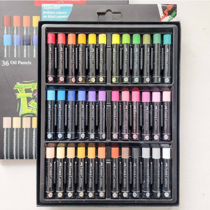 Jual Faber Castell Black Edition Oil Pastel Series 12/24/36/48 Warna ...