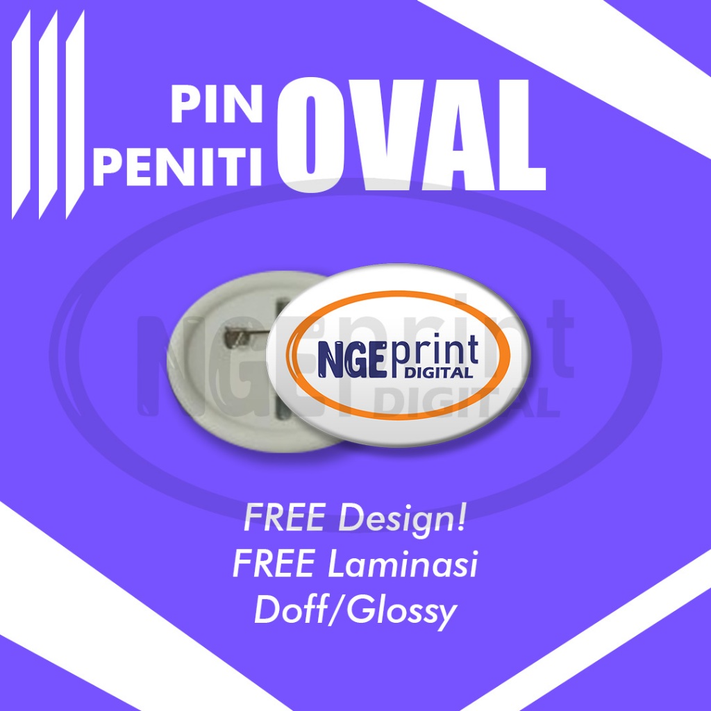 Jual [OVAL] Cetak Pin Peniti Oval Unik / Pin Peniti Bentuk Oval / Pin ...