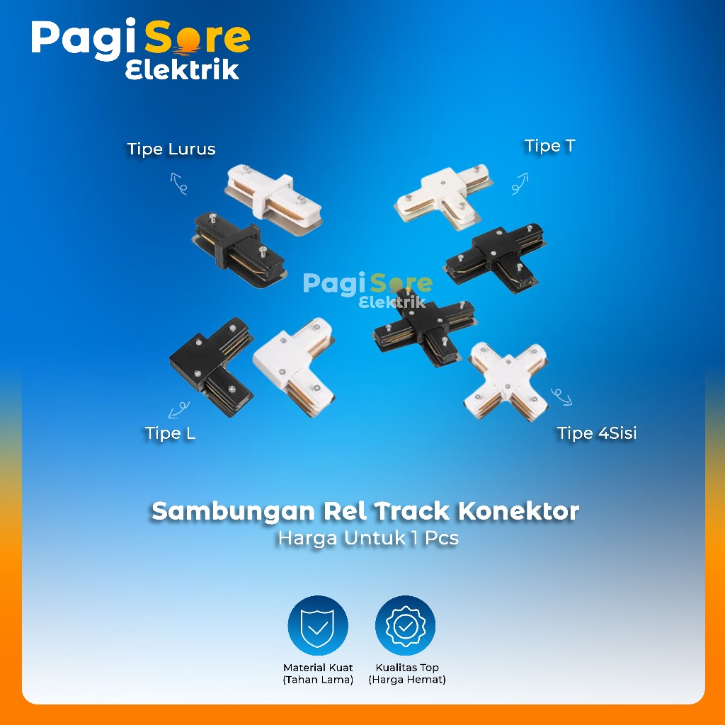 Jual Konektor Penyambung Sambungan Rel Lampu Sorot LED Rell Track Light ...