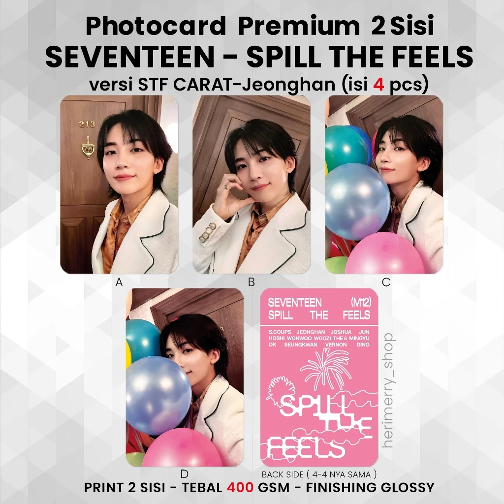 Photocard SEVENTEEN SPILL THE FEELS Premium Dua Sisi untuk Koleksi dan Penggemar