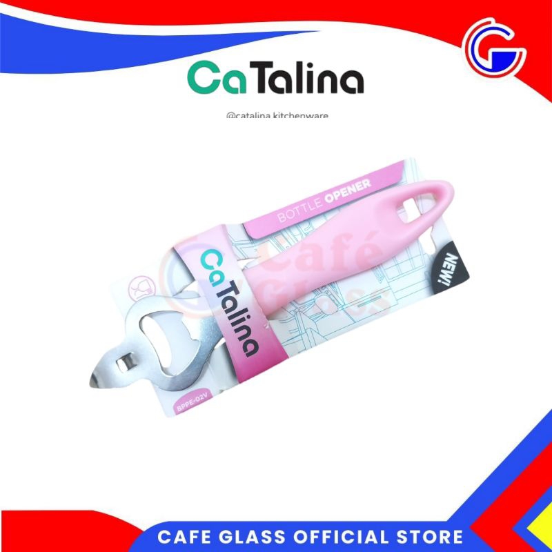 Pembuka Botol Pink / Bottle Opener Stainless Catalina (Bppe-02) / Pembuka Kaleng Multifungsi / Alat Dapur Rumah