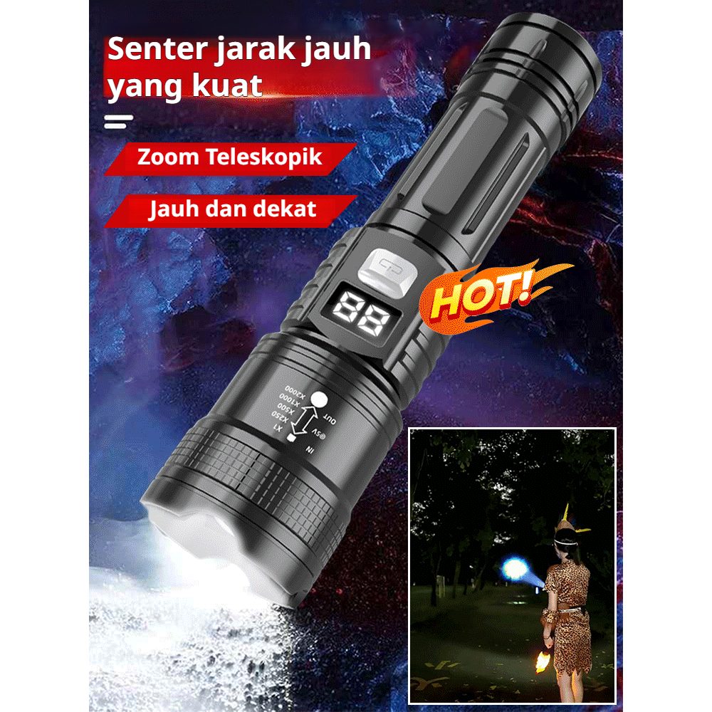 Jual P50 senter zoom yang dapat ditarik/senter cahaya kuat-ledakan ...