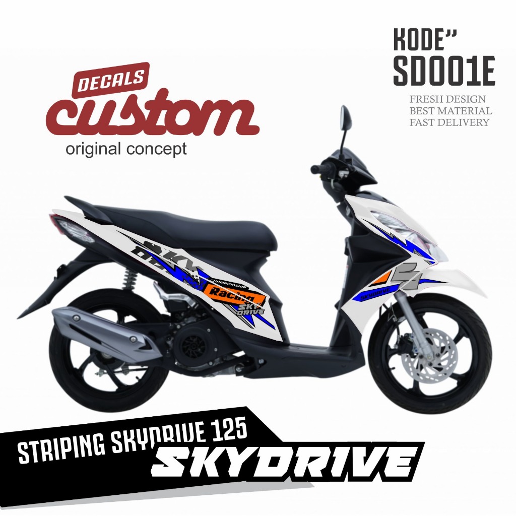 Jual sticker body suzuki skydriv putih striping panah skydrive suzuki