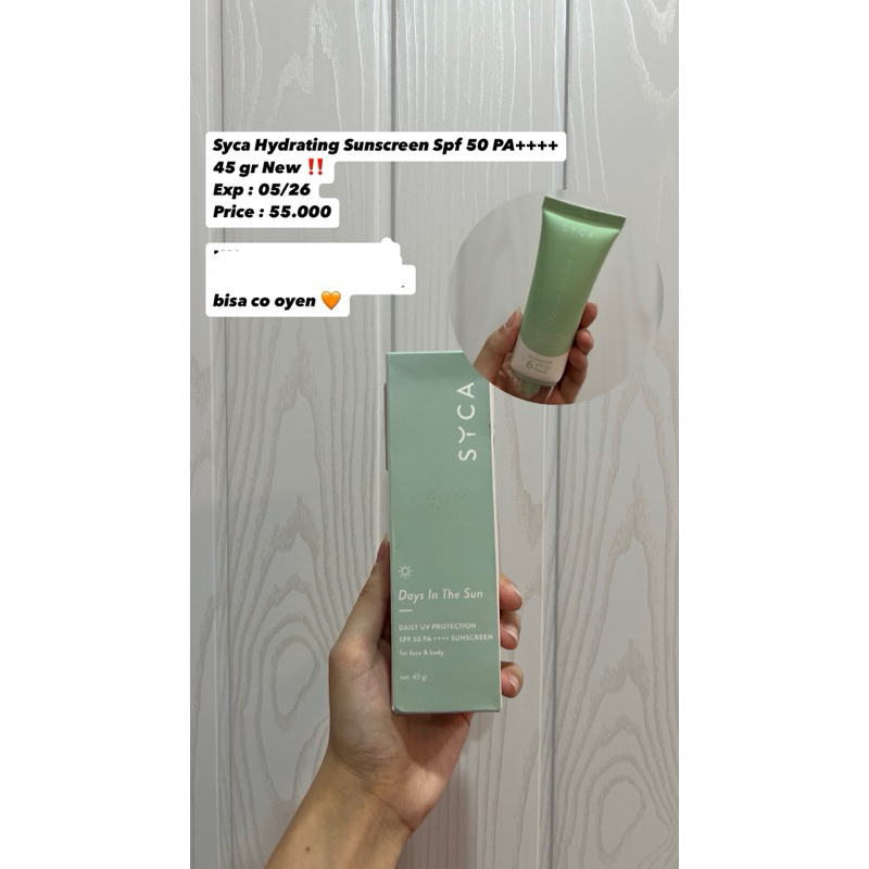 Jual SYCA Hydrating Sunscreen SPF 50 PA++++ | Shopee Indonesia