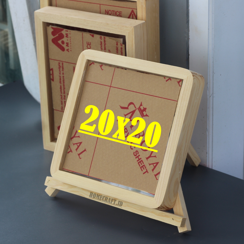 Jual Frame 3D Kayu Sudut Lengkung (Persegi) Semua ukuran 20x20 25x25 ...