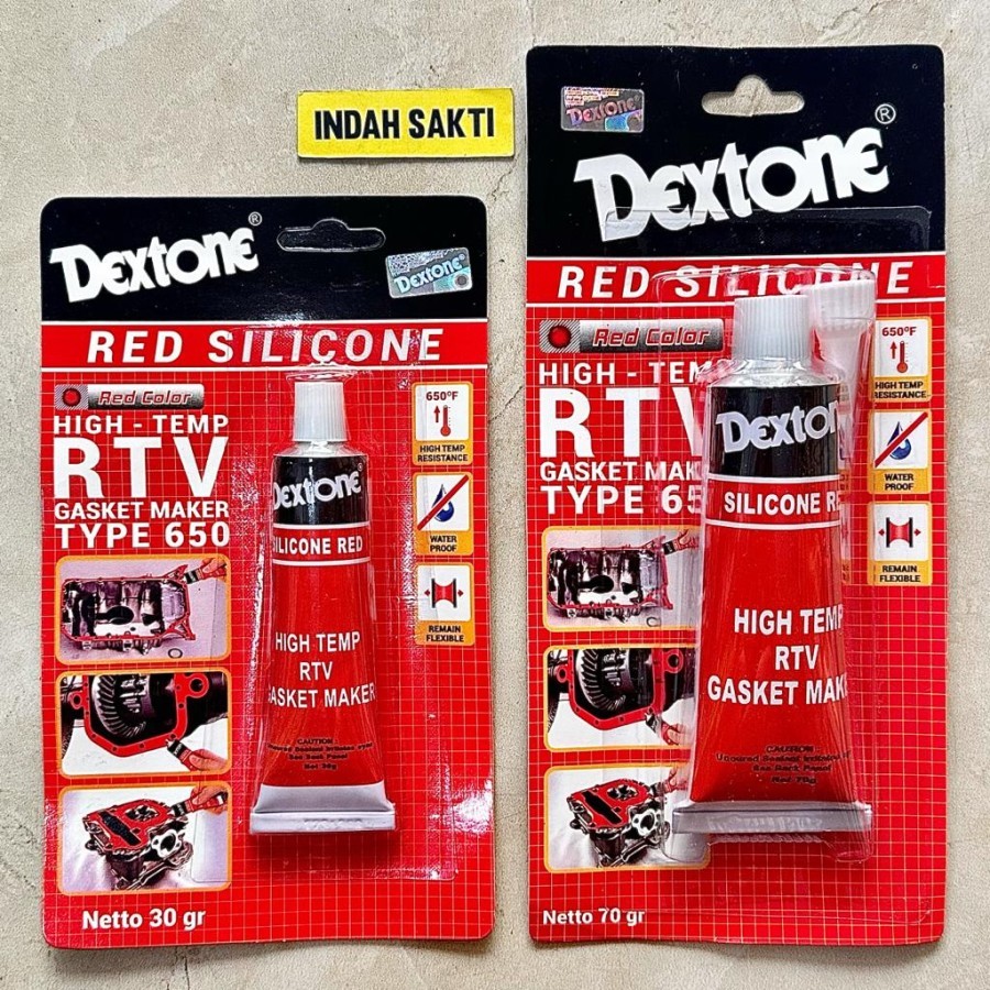 Jual Lem Gasket RTV Tahan Panas Dextone Red Silicone Sealent | Shopee ...