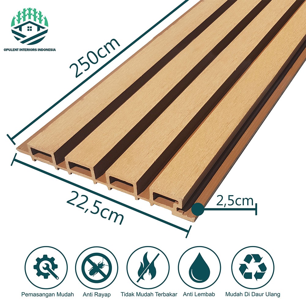 Jual Wall Cladding WPC Wood Panel Kisi Kisi WallPanel Outdoor Dinding ...