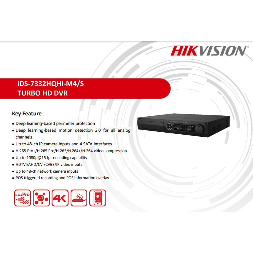 Jual iDS-7332HQHI-M4/S TURBO HD DVR HIKVISION 32CH | Shopee Indonesia