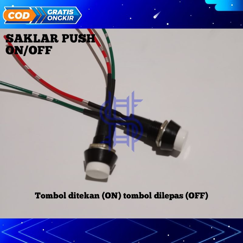 Jual SAKLAR PUSH ON/OFF TEKAN ON LEPAS OFF TOMBOL SWITCH BULAT KABEL ...