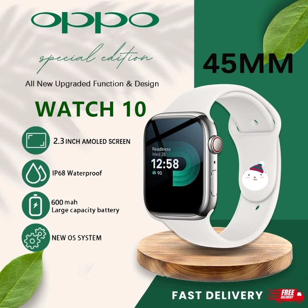 [cod] ori oppo watch 10 smartwatch fullscreen 2.3-inch ip68 waterproof bisa telponan