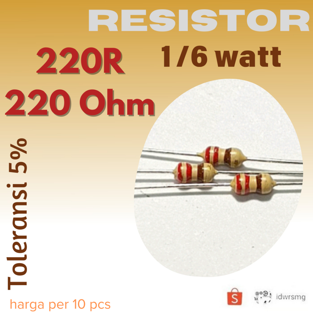 Jual R Resistor 220R R 220 R Ohm 1/6w 220R ohm 1/6 watt 5% | Shopee ...