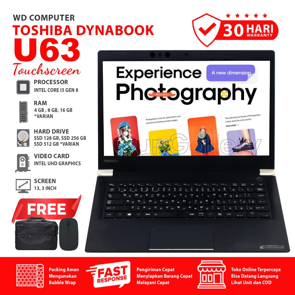 Jual Toshiba Dynabook Touchscreen U63 I Intel Core I5 Gen 8 I Ram