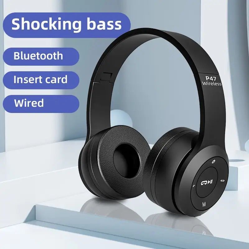 Jual UNIQUE HEADPHONE BLUETOOTH P47 Pro Pure Bass / P47 MACARON Headset ...