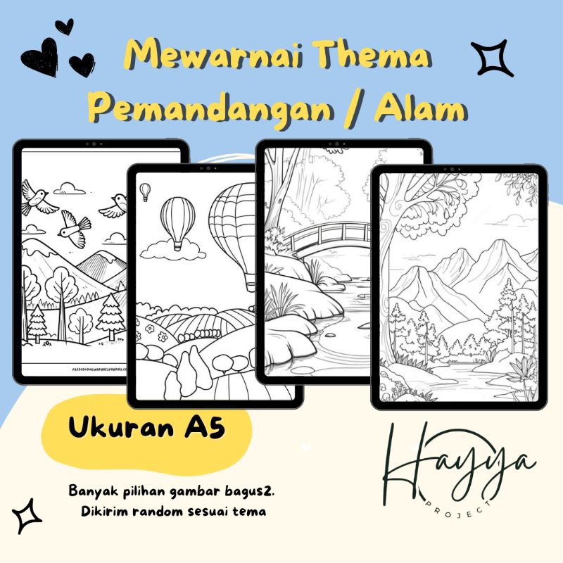 Jual HAYYA PROJECT - MEWARNAI GAMBAR PAUD TK SD PEMANDANGAN ALAM BUAH ...