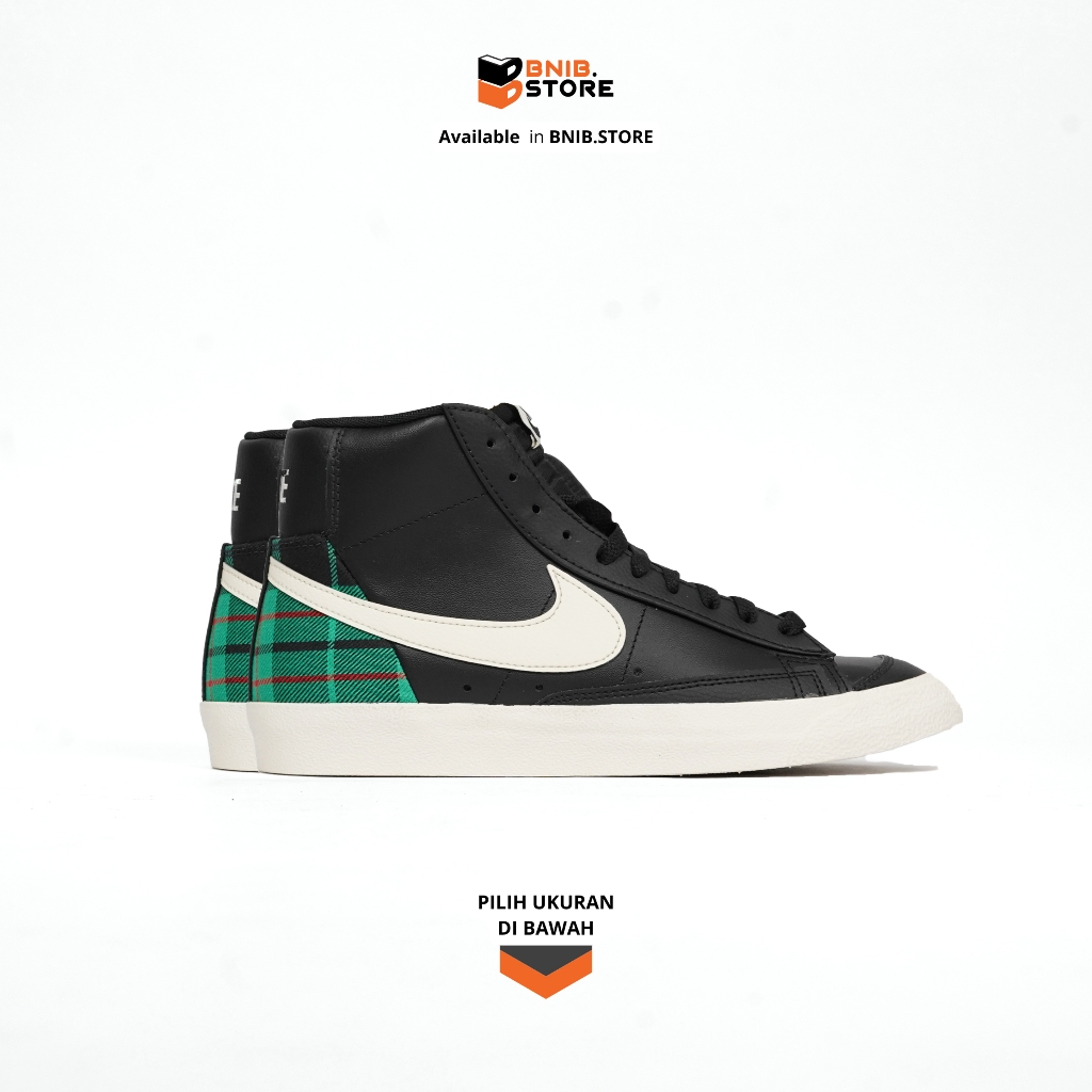 Sneaker N I K E Blazer Mid 77 PRM Holiday Plaid Collection Black Green