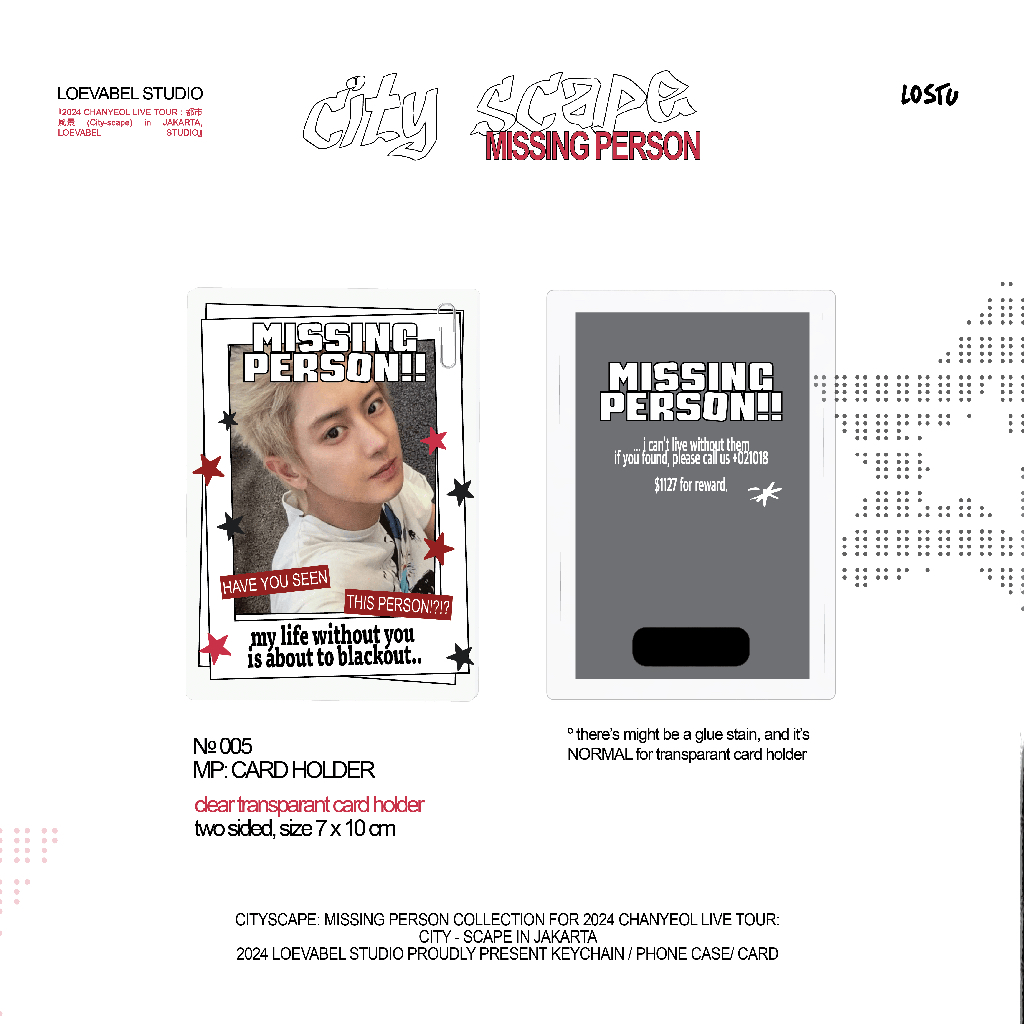 Jual city scape: missing person, exo chanyeol | keychain flazz emoney ...