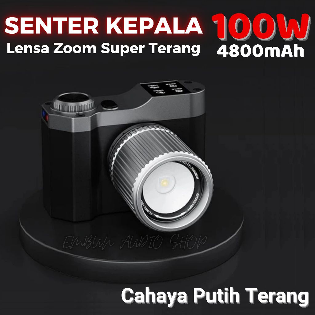 Jual Senter Kepala Lensa Zoom In Out Sensor Tangan 100 Watt WH-818 Cas ...